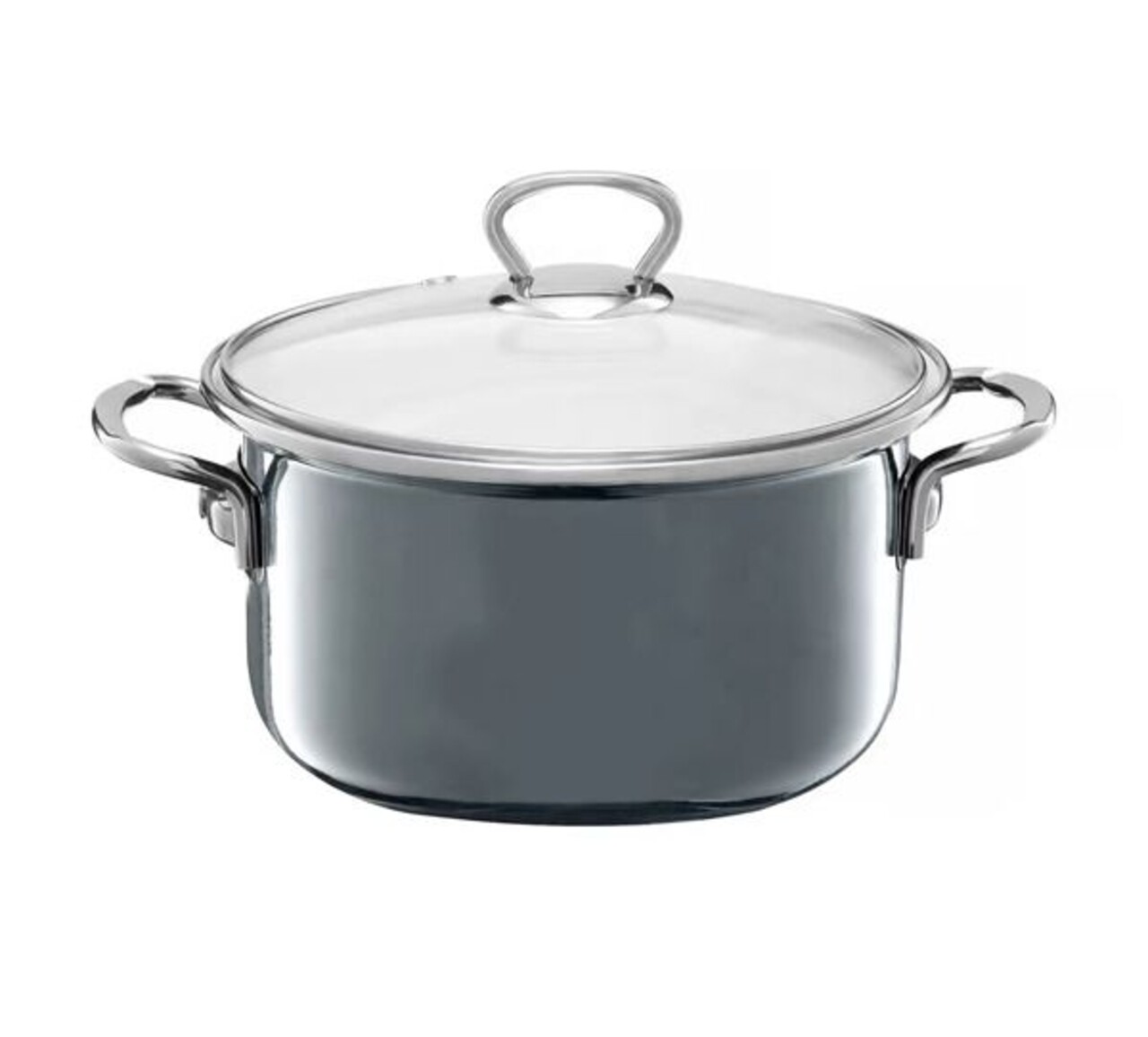 Oala emailata cu capac Optimum, Emalia Olkusz, 1.3 L, otel carbon, gri - imagine 6